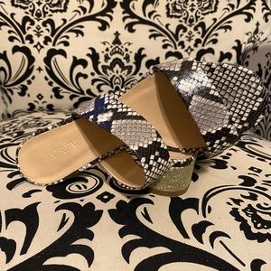 Size 7.5 Snakeskin/Sparkly J Crew Sandal
